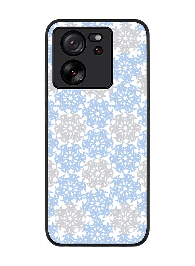Rugged Black Edge case for Xiaomi 13T / Xiaomi 13T Pro, Slim fit Soft Case Flexible Rubber Edges Anti Drop TPU Gel Thin Cover - Frozen Snowflakes
