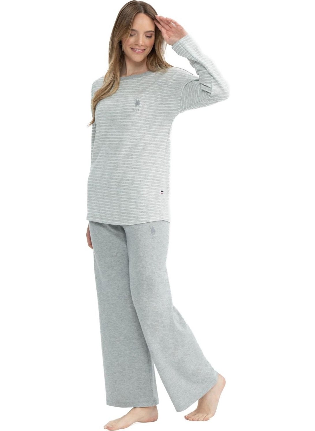 17083 Women's Gray Melange Long Sleeve Round Neck Pajama Set - pzsku/Z555F9DA63522BA5B826AZ/45/_/1730376886/a0b4ef61-3032-4a80-a422-b605af84ae92