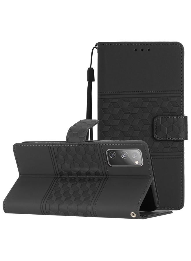 اس-توب جراب لهاتف Samsung Galaxy S20 FE مصنوع من الجلد المنقوش بالألماس مع حبل تعليق - Image 1