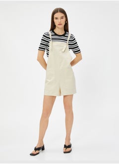 KOTON Pocket Detail Linen Mix Overalls  - Image 3