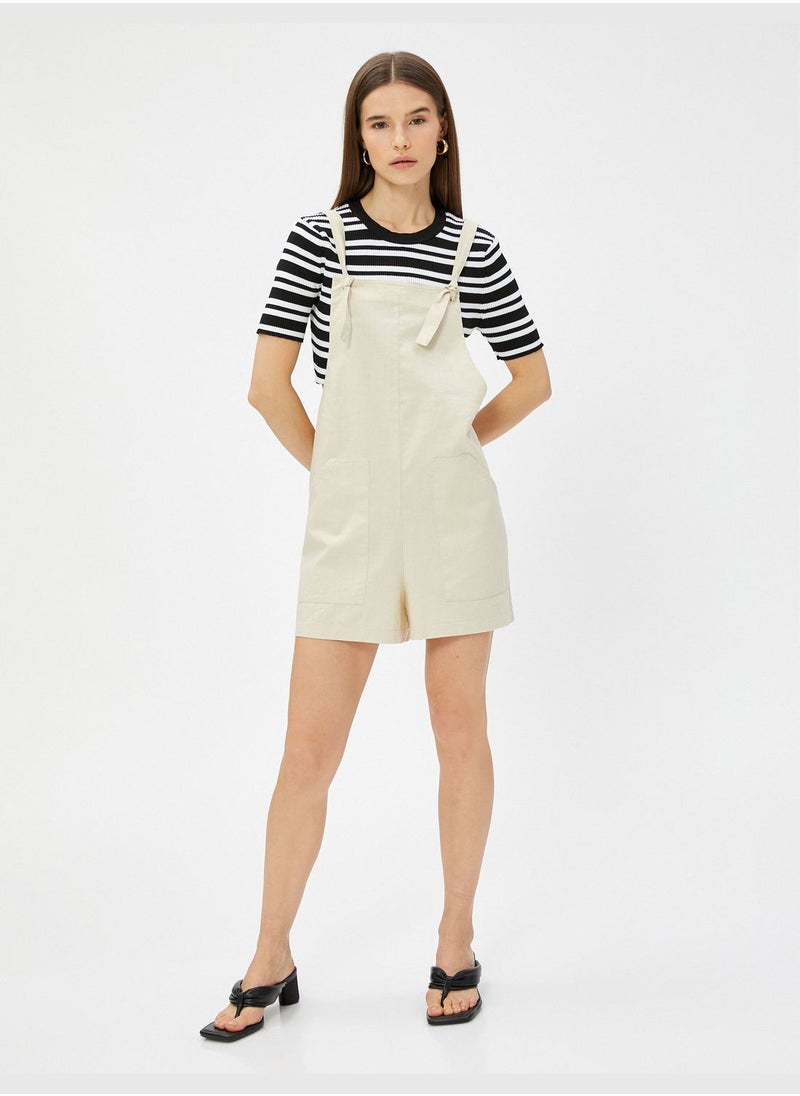 KOTON Pocket Detail Linen Mix Overalls  - Image 3
