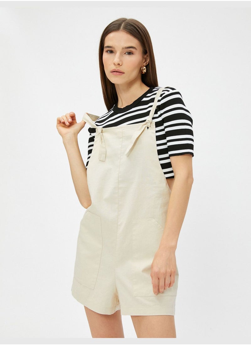 KOTON Pocket Detail Linen Mix Overalls  - Image 2