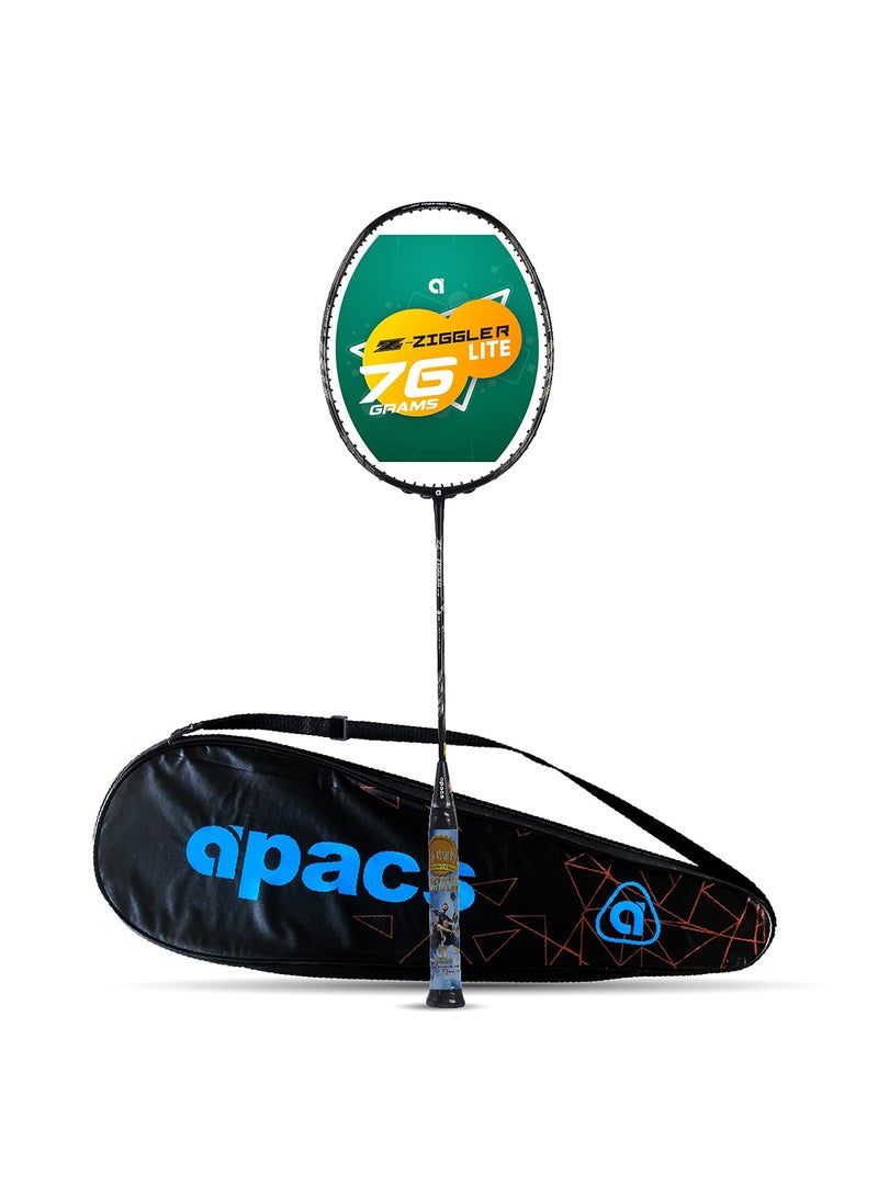 Apacs Z-Ziggler Lite Unstrung Badminton Racket | 33 LBS 6g & 6.2 mm Slim Shaft | 3 3/8 inches Grip Size | Lightweight Design | Includes Full Cover for Protection  - Image 1