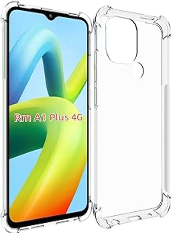 USTIYA Case for Xiaomi Redmi A1+ A1 Plus Clear TPU Four Corners Protective Cover Transparent Soft funda