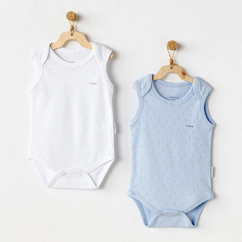 Andywawa Jacquard Sleeveless 2-Piece Baby Body AC24702