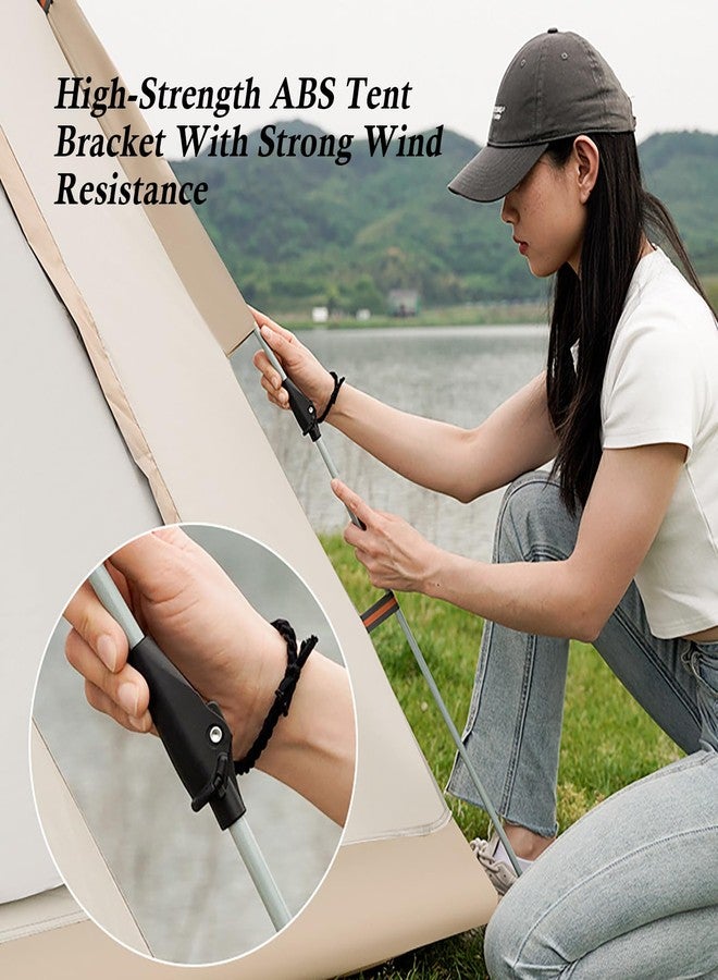 Blackpongo Instant Tent, Pop Up Tent, Camping Tent for 4 Person, 2 Mesh Windows & 2 Doors, Easy Set Up Tent with Vestibule & Rainfly (Khaki) - Image 4