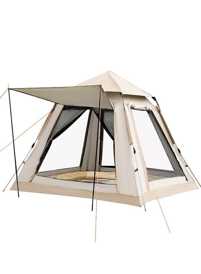 Blackpongo Instant Tent, Pop Up Tent, Camping Tent for 4 Person, 2 Mesh Windows & 2 Doors, Easy Set Up Tent with Vestibule & Rainfly (Khaki) - Image 1