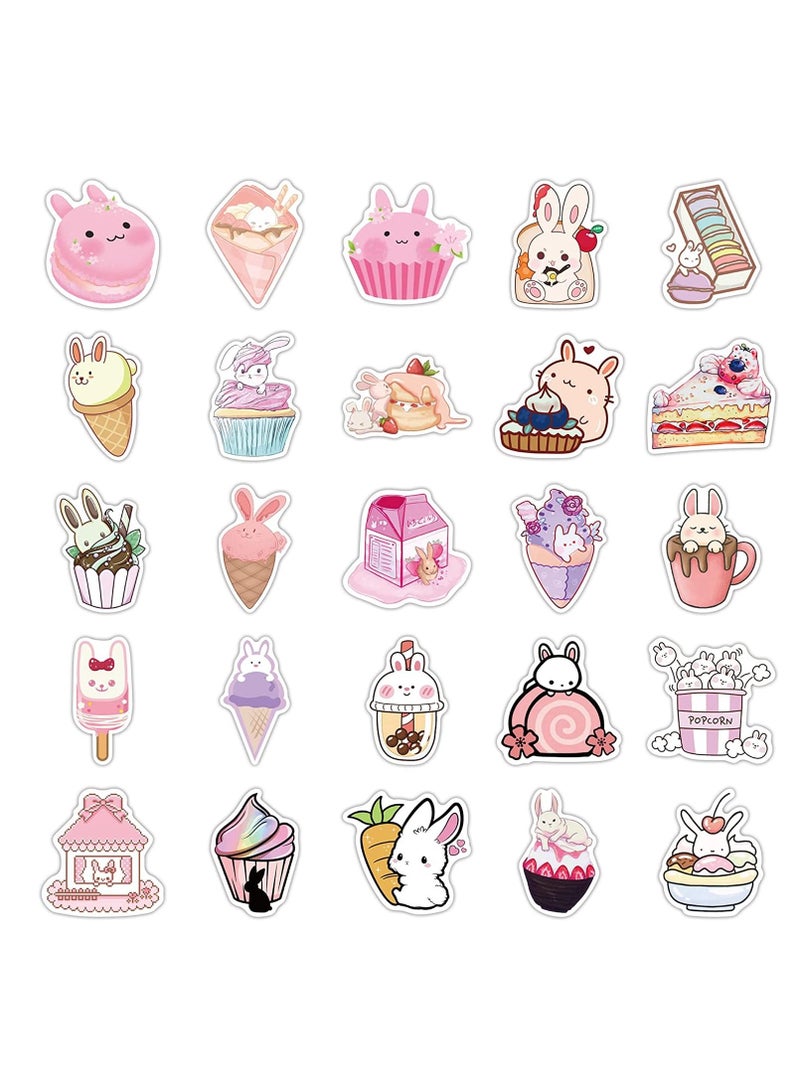 SYOSI Kawaii Rabbit Stickers Girls Pink, Gift for Children Teens Adults Kids, Waterproof Cute Cartoon Stickers Scrapbook Water Bottle Vsco Laptop Skateboard Journal Bicycle DIY Decals  - Image 2