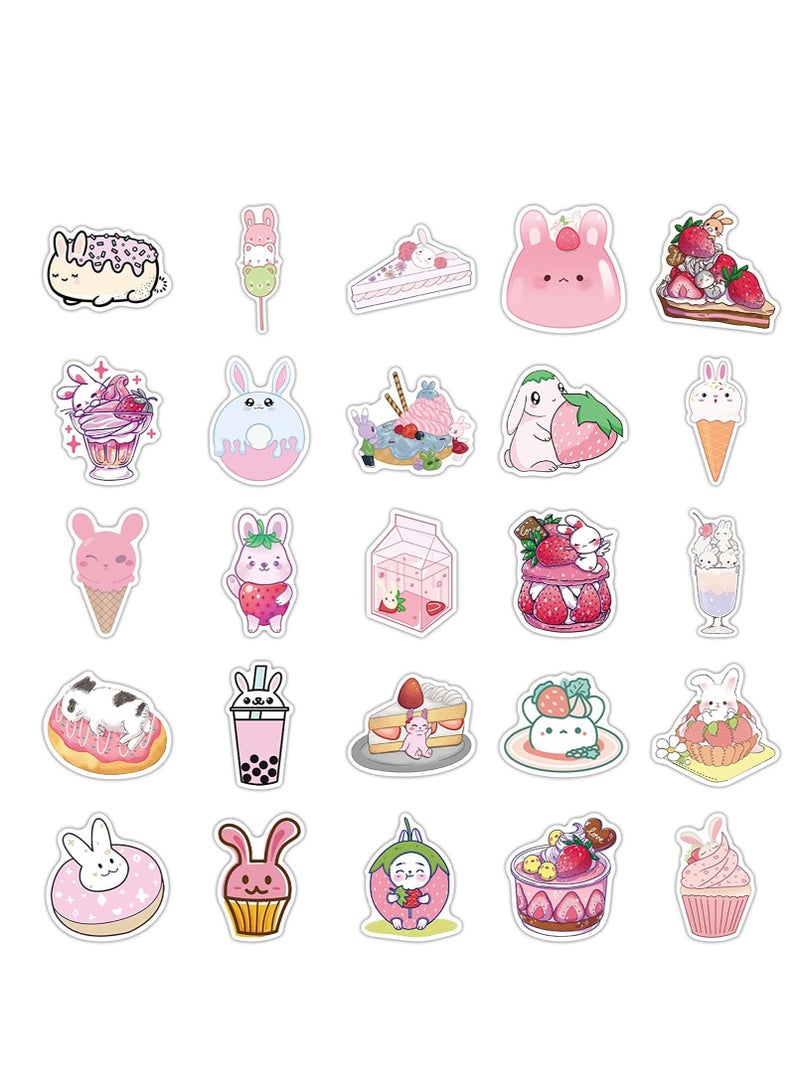 SYOSI Kawaii Rabbit Stickers Girls Pink, Gift for Children Teens Adults Kids, Waterproof Cute Cartoon Stickers Scrapbook Water Bottle Vsco Laptop Skateboard Journal Bicycle DIY Decals  - Image 3