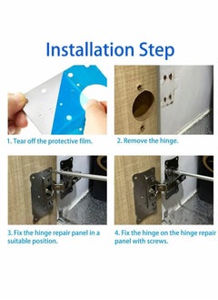 Generic Cabinet Door Hinge Repair Plate,Kitchen Cupboard Door Hinge Repair Kit,Hinge Repair Brackets Kit Includes Fixing Screws,for Wood,Furniture,Shelves,Cabinet (1set)  - Image 3