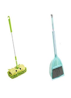 Xifando Xifando Mini Housekeeping Cleaning Tools for Children,3pcs Include Mop,Broom,Dustpan (Green Mop+Frash Blue Broom&Dustpan)  - Image 1