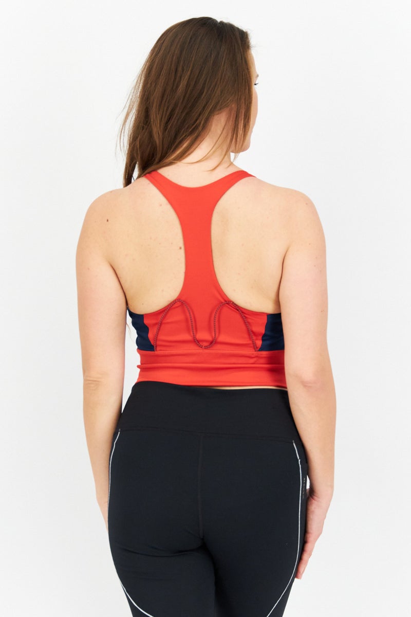 Adidas حمالة صدر رياضية مبطنة للنساء، حمراء - Image 4