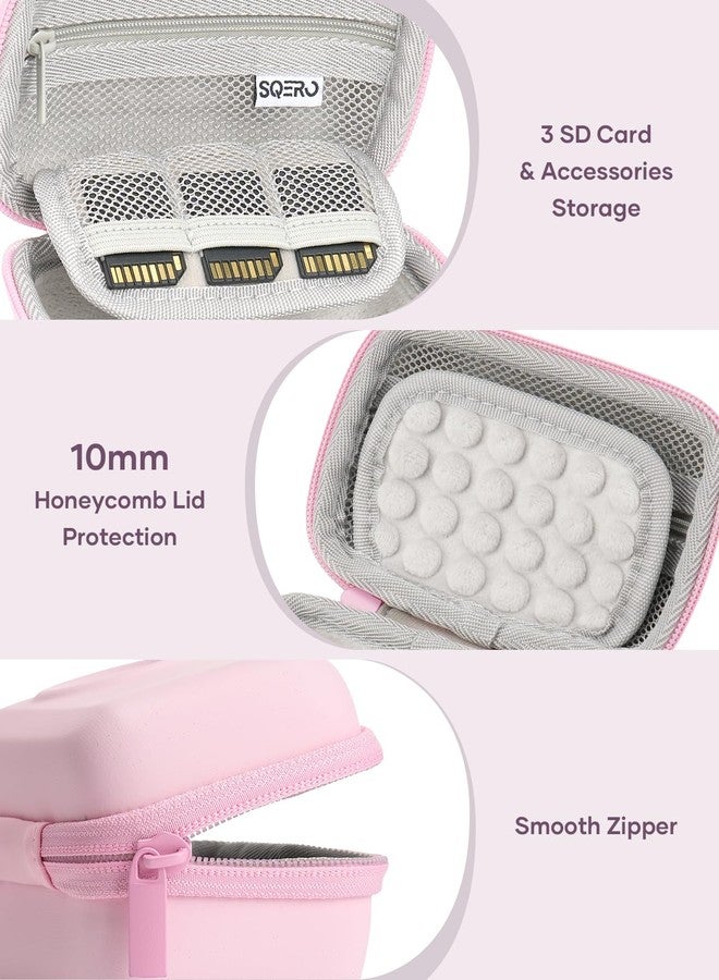 SQERO Digital Camera Case for KODAK PIXPRO FZ55 - with Soft Silicone FZ55 Compact Travel Bag with 3 SD Card Slots,Small Lightweight Pouch, Cute Gifts for Adults Kids (Pink Set Z55) - Image 5