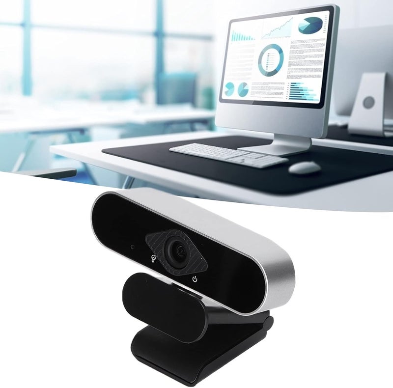 كاميرا ويب USB2.0 بدقة كاملة عالية الوضوح 1080P مع ميكروفون ممتص للصوت، تر��يز يدوي، عدسة قابلة للتعديل لأجهزة الكمبيوتر المحمولة والمكتبية - Image 2