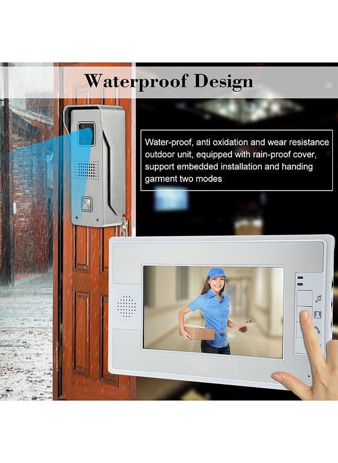 Generic - 7’’Color TFT LCD Video Door Phone Intercom Doorbell Unlock Monitor Rainproof Night Vision IR CCTV Camera Home Security - Image 1