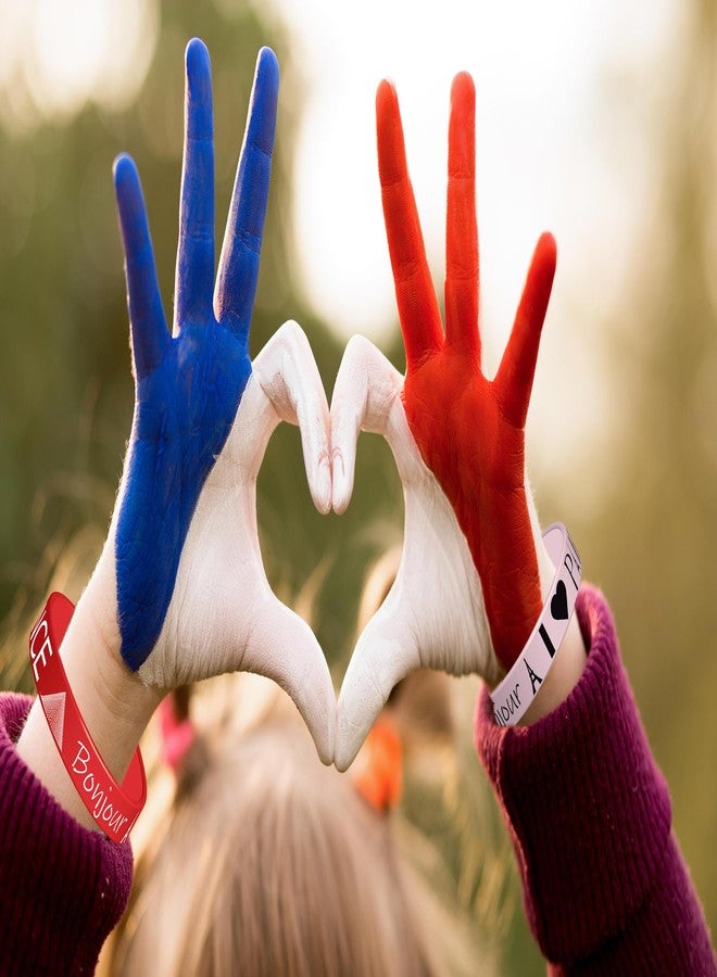 كوبا بلاي 24 قطعة من أساور المعصم المطاطية لحفلات باريس الفرنسية - مستلزمات وهدايا حفلات أعياد الميلاد ذات الطابع الفرنسي الباريسي، أساور سيليكون - Image 4