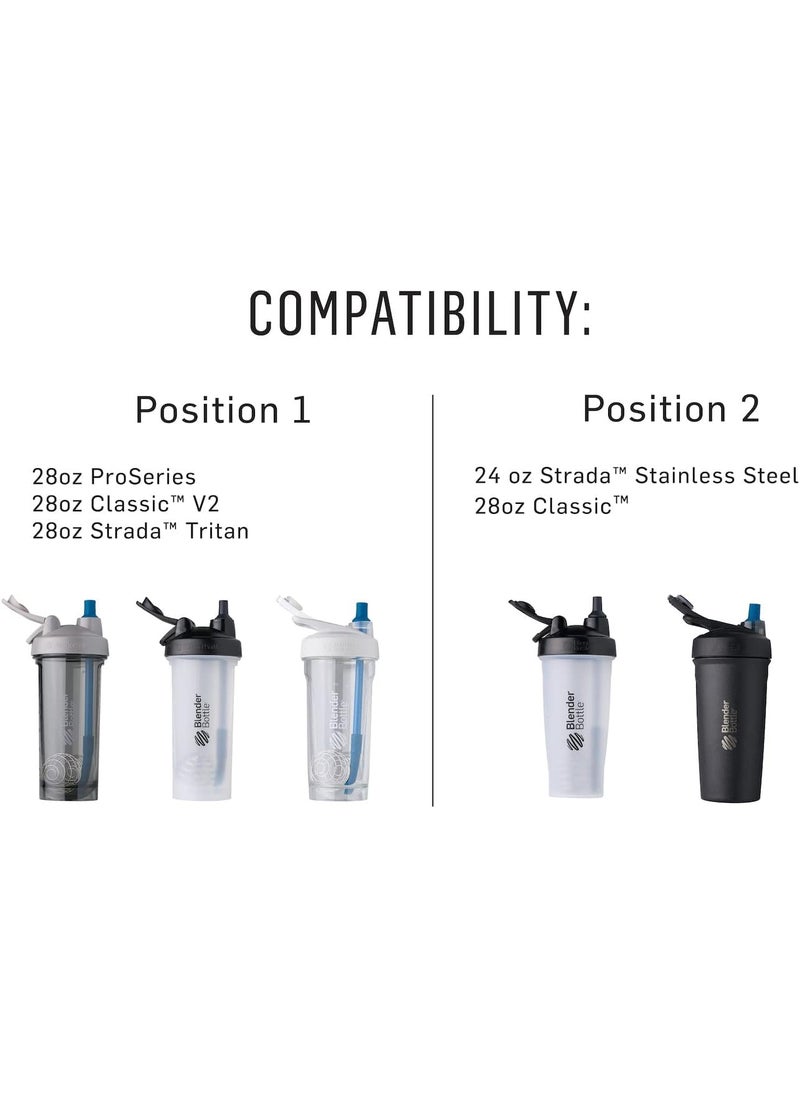 BlenderBottle BlenderBottle StayInBottle Reusable Silicone Straws for BlenderBottle Shaker Bottles Black and Blue 2 Pack  - Image 5