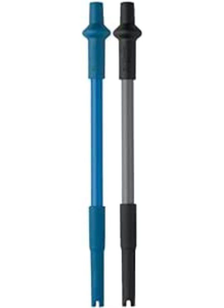 BlenderBottle BlenderBottle StayInBottle Reusable Silicone Straws for BlenderBottle Shaker Bottles Black and Blue 2 Pack  - Image 1
