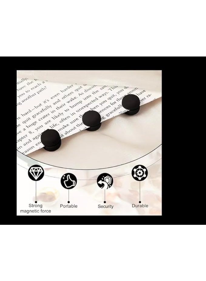 2-Piece Multi-Purpose Magnetic Hijab Pins for Women - No-Snag Scarf Clasp, Safety Brooch for Shawls and Clothing - Strong Magnet Buttons (Black/White) - Image 4