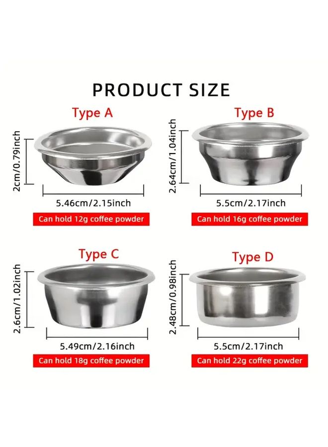 Type A 54mm Stainless Steel Portafilter Basket Multiple Sizes Durable Easy Clean Espresso Machine Accessory - Image 3