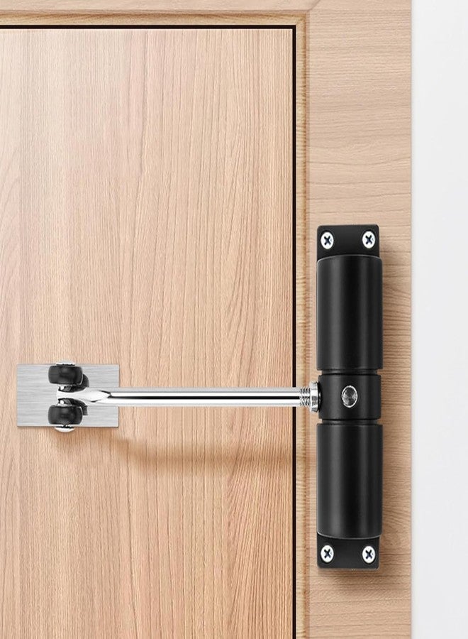 VishBin Auto Door Closer for Home, Zinc Alloy Automatic Safety Spring DoorCloser, Adjustable Closing Door Hinge, Quiet Doors Closer for Wooden/Metal/Security Doors, Weight Up to 25 Kg (Black) - Image 1