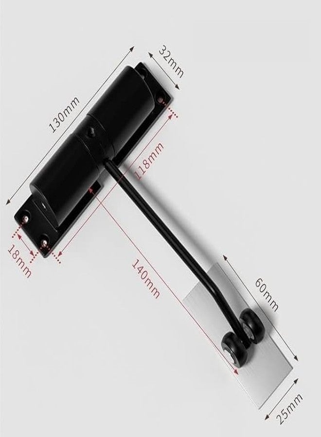 VishBin Auto Door Closer for Home, Zinc Alloy Automatic Safety Spring DoorCloser, Adjustable Closing Door Hinge, Quiet Doors Closer for Wooden/Metal/Security Doors, Weight Up to 25 Kg (Black) - Image 2