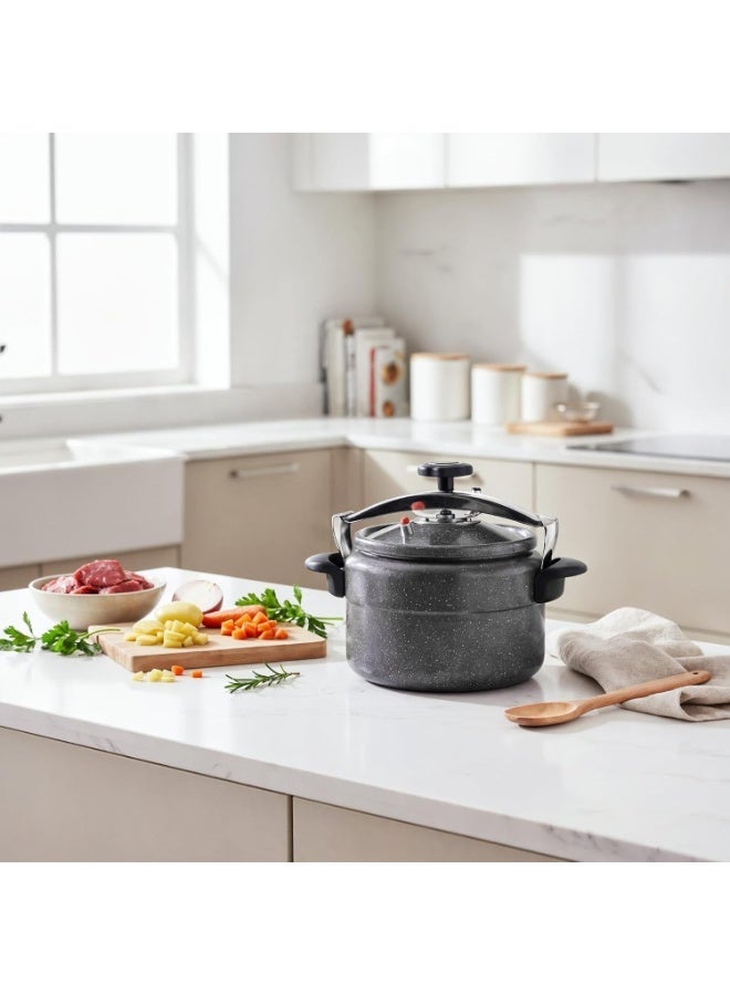 Large 9L Non-Stick Granite Pressure Cooker with Safety Lock – Fast Cooking for Family Meals, Durable Easy-Grip Handles - Image 5