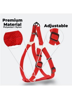 Kuber Industries Dog Harness For Medium Dogs & Leash Set|Premium Metal Hook|Hand Spliced Belt For Added Strength |Pdmgl-005-3 |Red  - Image 5