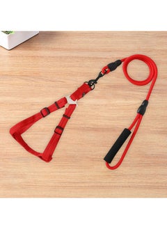 Kuber Industries Dog Harness For Medium Dogs & Leash Set|Premium Metal Hook|Hand Spliced Belt For Added Strength |Pdmgl-005-3 |Red  - Image 1