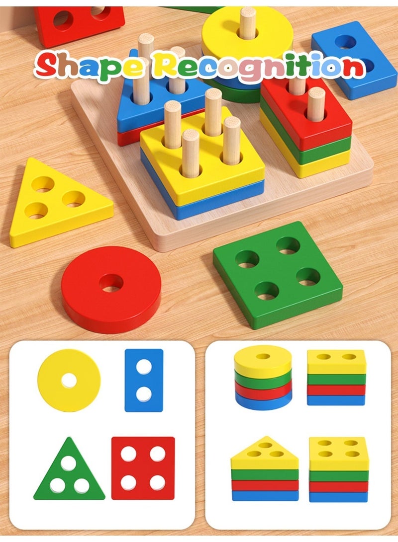 9-In-1 Wooden Educational Toys, Learning Activity Set with Xylophone and Shape Sorter, Bead Maze and Stacking Blocks for Number Recognition, Fine Motor Skills Development, Home Schooling, Interactive Play or Indoor Fun, Perfect Birthday Holiday Gift Idea - Image 5