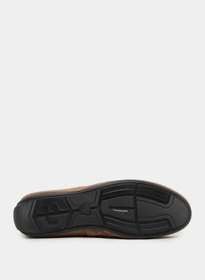 Styli Faux Suede Slip On Loafers