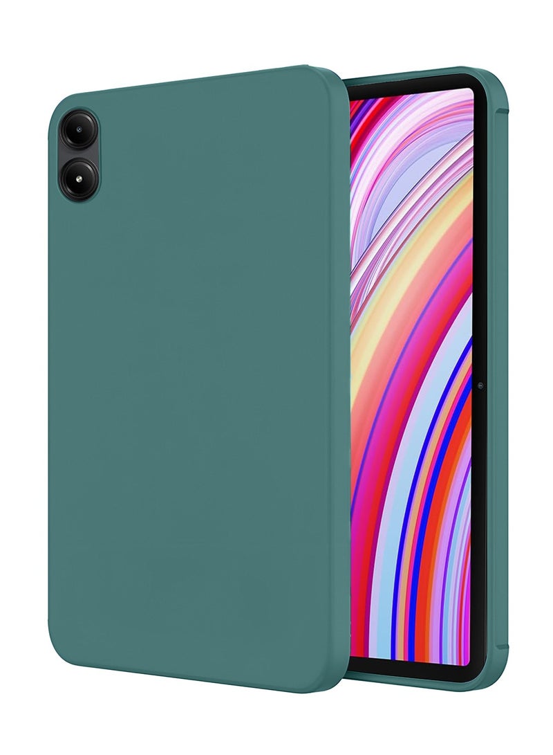 دبليو تيك شاومي ريدمي باد برو 2024 / شاومي بوكو باد 5 جي 2024 (12.1 بوصة) غطاء جراب سيليكون سائل ناعم ممتاز (MCRPSN) - أخضر غامق - Image 1