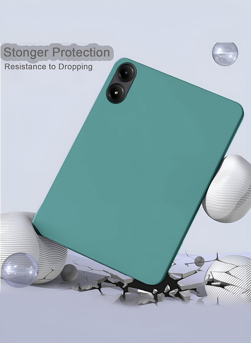 دبليو تيك شاومي ريدمي باد برو 2024 / شاومي بوكو باد 5 جي 2024 (12.1 بوصة) غطاء جراب سيليكون سائل ناعم ممتاز (MCRPSN) - أخضر غامق - Image 4