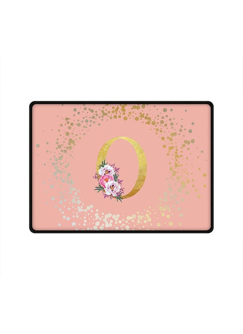 Designer Gaming Mouse Pad Anti-Skid Mousepad Large Keyboard Mouse Pad Desk Mat Custom Monogram Initial Letter Floral Pattern Alphabet - O(Rose Pink)
