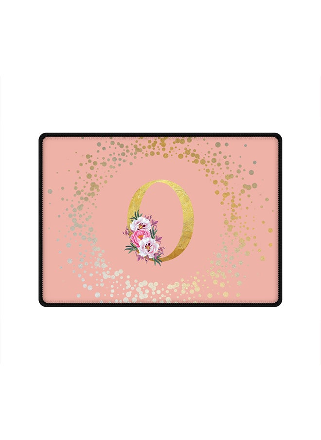 Stylizedd - Designer Gaming Mouse Pad Anti-Skid Mousepad Large Keyboard Mouse Pad Desk Mat Custom Monogram Initial Letter Floral Pattern Alphabet - O(Rose Pink) - Image 1