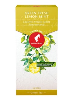 JULIUS MEINL Julius Meinl Green Fresh Lemon Mint Tea, 25 pieces 0f Single-use Bio-degradable Tea Bags  - Image 2