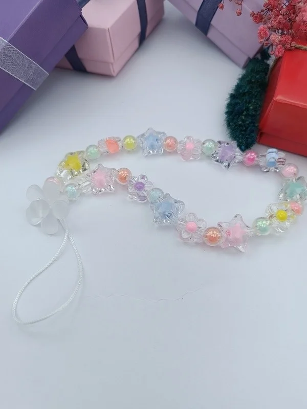 Efna Store Colorful Beaded Phone Charm, Phone Bracelet Accessory and Gift Box
