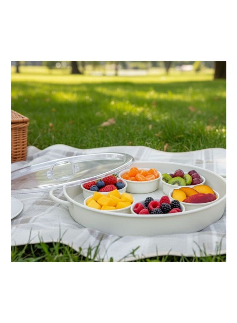 صينية إفطار بغطاء مع زبديات تقديم - Image 5