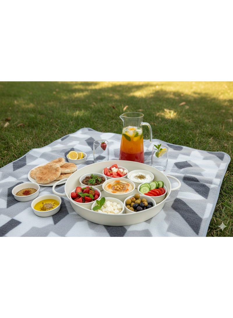 صينية إفطار بغطاء مع زبديات تقديم - Image 3