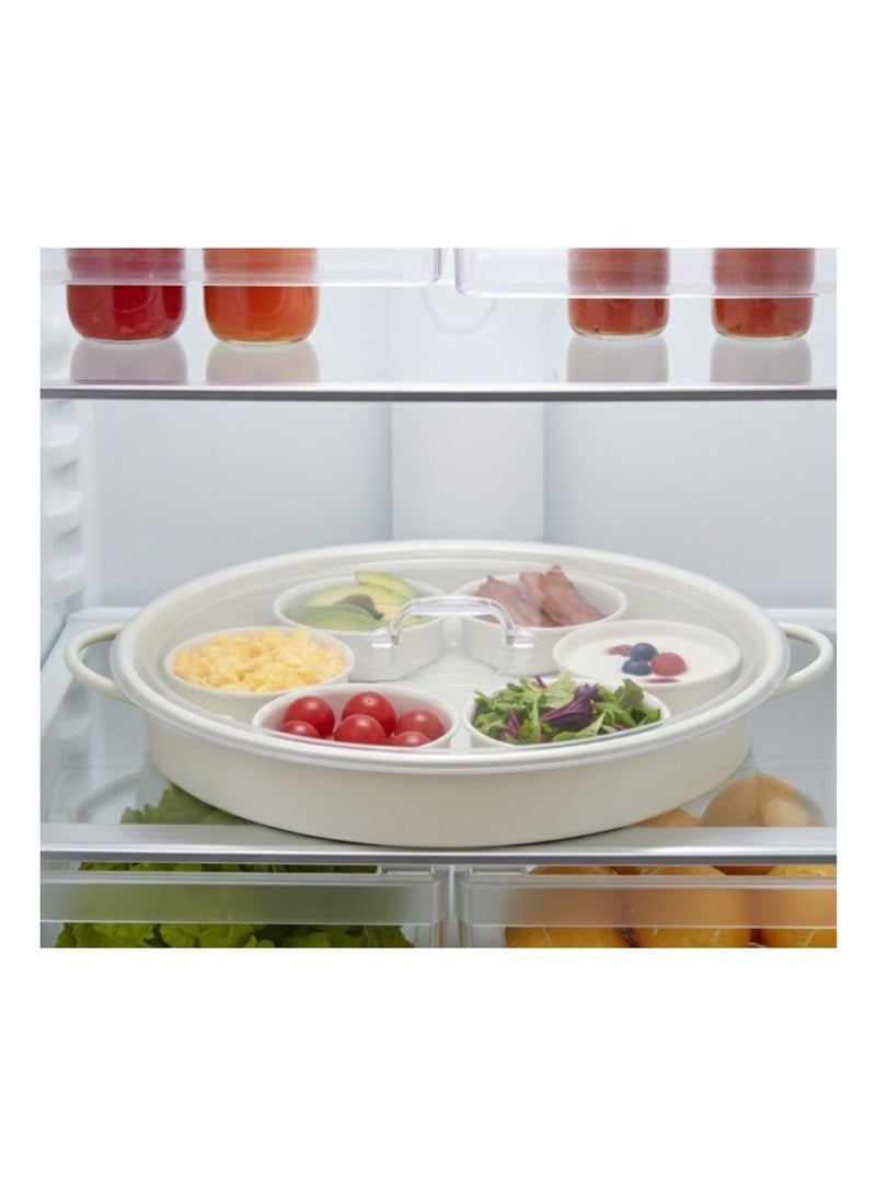 صينية إفطار بغطاء مع زبديات تقديم - Image 5