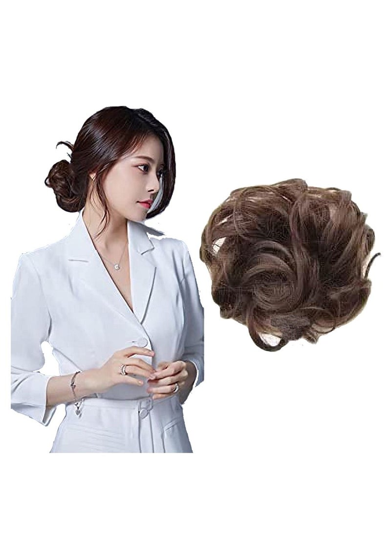 Estelle Eestelle messy hair Bun Scrunchie with Elastic Rubber Band Ponytail Hair Extensions Updo Chignon Donut Ponytail Hairpiece Synthetic Tousled Hair for Women (8#) - Image 1