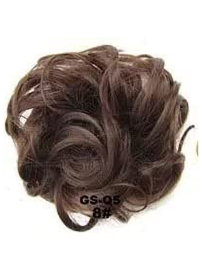 Estelle Eestelle messy hair Bun Scrunchie with Elastic Rubber Band Ponytail Hair Extensions Updo Chignon Donut Ponytail Hairpiece Synthetic Tousled Hair for Women (8#) - Image 2