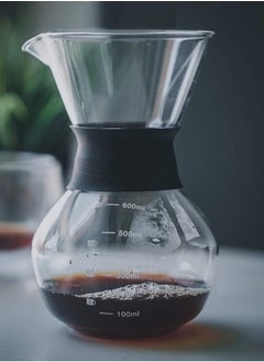 Generic Coffee Pot Glass Coffee Kettle Drip Brewing Hot Brewer Coffee Pot Dripper Barista Pour Over Coffee Maker Perfect for Coffee Lover 600mlCoffee Kettle 600ML no Filters  - Image 1