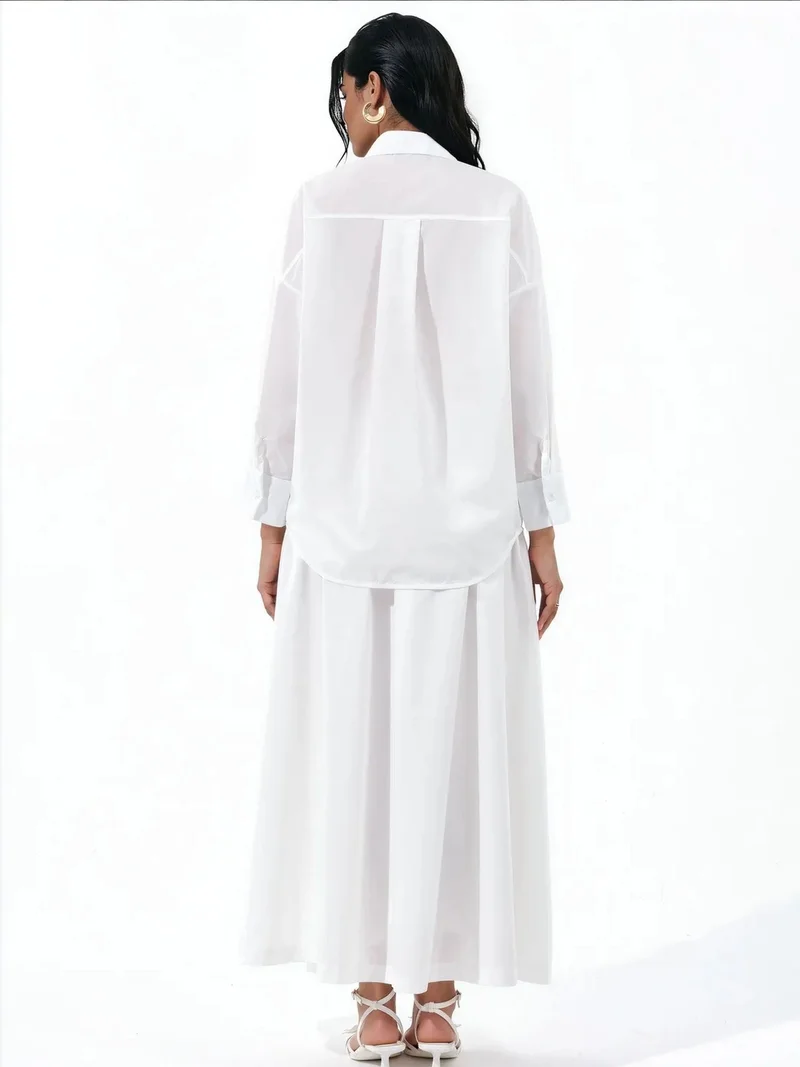 Jennyfer White Cotton Viscose Linen Two-Piece Coord for Women | Best Price UAE
