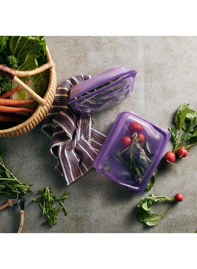 ستاشر حقيبة تخزين طعام ستاشر سيليكون فاخرة قابلة لإعادة الاستخدام، بتصميم قنفذ البحر | آمنة للاستخدام في الميكروويف، والطهي بالتفريغ، وغسالة الأطباق، والفرن، والمجمد | خالية من مادة BPA، ومقاومة للتسرب، وصديقة للبيئة، سعة 104 أونصة - Image 4