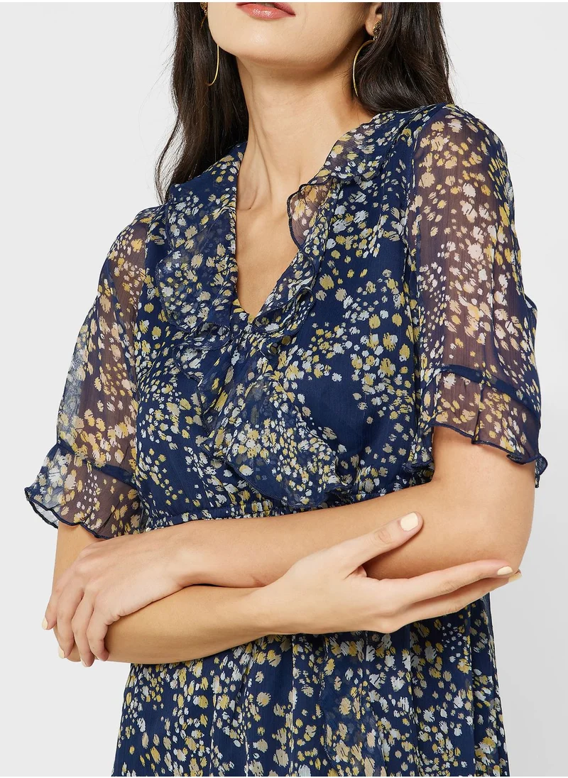VERO MODA V-Neck Floral Print Dress