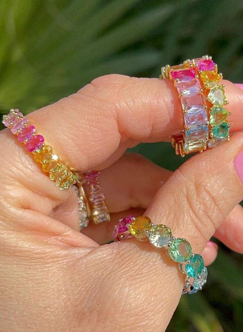 فاشن بوكس خاتم مزين بأحجار ملونة - Image 2