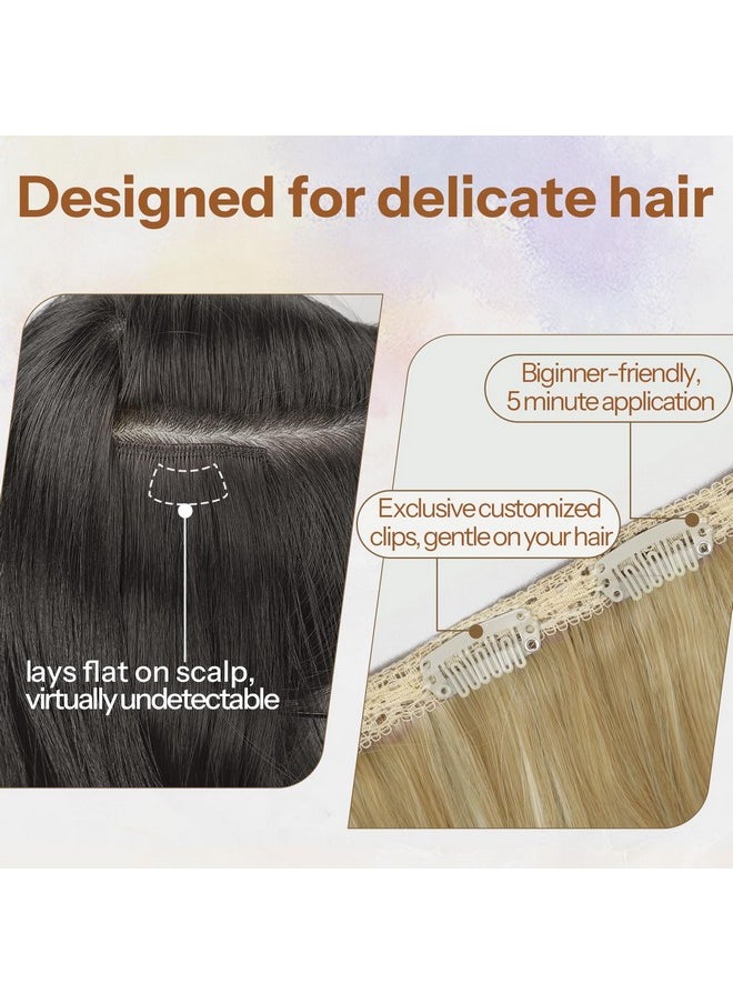 KooKaStyle KooKaStyle Clip in Hair Extensions Thick Long Straight Hair Extensions Upgrade Soft Lace Weft Lightweight 7PCS Layered Hair Extensions Medium Brown with Warm Highlights 20Inch for Women  - Image 3