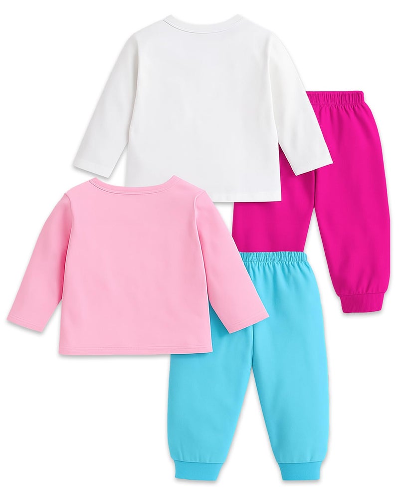 Kuchipoo Girl Regular Fit Cotton T-Shirts and Pyjamas Set (KUC-PSUT-163, 5-6 Years, Multi-Colored) - Image 2