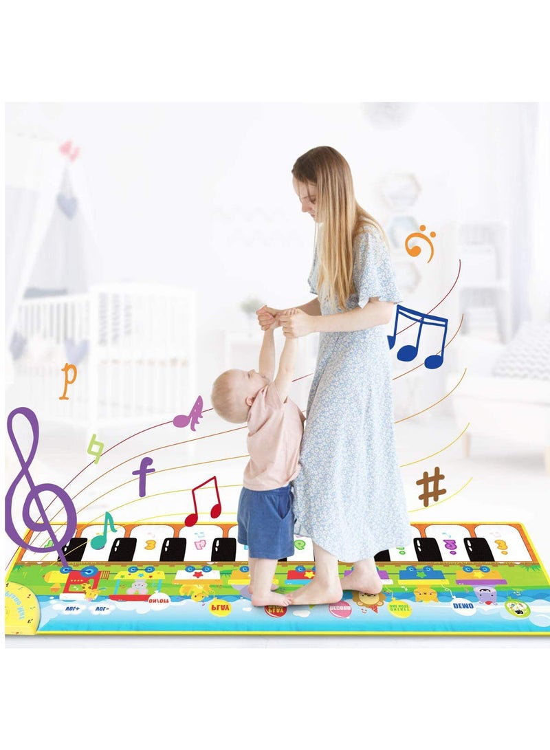 Hihonor Floor Piano Mat for Toddlers, Kids Sensory Educational Dancing Keyboard, Carpet Animal Sounds Blanket Touch Playmat Musical Mats, Birthday Toddler Toys for 1 2 3 4 5 Year Old Boy Girl Gifts  - Image 2